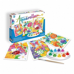 Акварельная раскраска - В цветах, с красками и палитрой (SentoSpherE, 6391k)